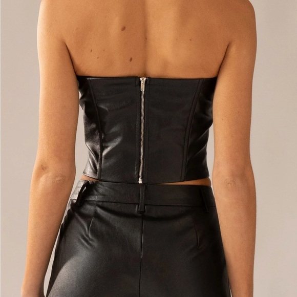 NWT Run The Show PU Bustier Top - Picture 2 of 5